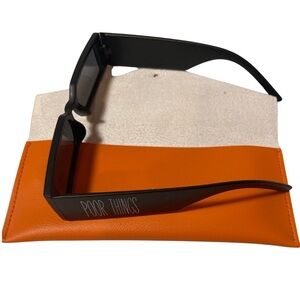 “Poor Things” Black Sunglasses with Orange Faux Leather Case – Promo Collectible